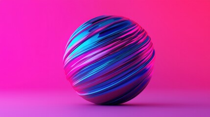 Fototapeta premium Abstract globe spinning with vibrant data streams on gradient background