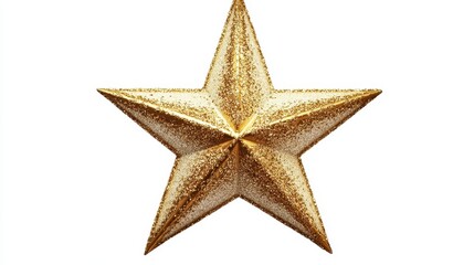 Obraz premium Christmas decolation gold star white background.