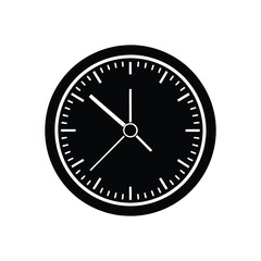 Black Timer Silhouette Icon - Minimalist Vector Illustration on White Background