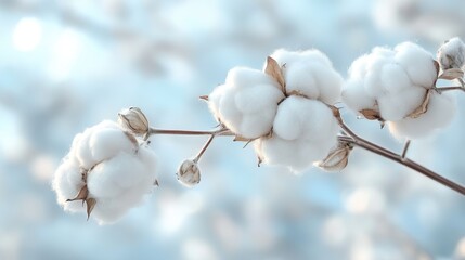 Branch cotton plant white.