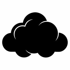Cloud vector silhouette black design white background
