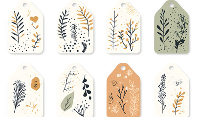 Creative 2D Doodle Floral Illustrations Text Space for Versatile Designs, Greeting Cards, Invitations