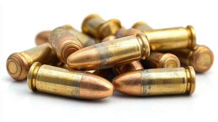PNG Bullets ammunition isolated white.