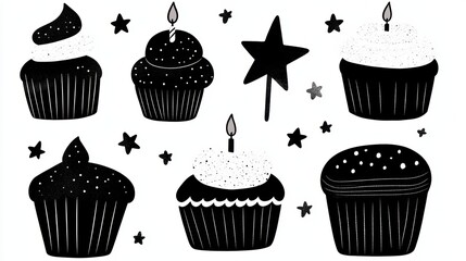 Delicious cupcakes clipart, sweet treats for baking, design, and celebrations delicious