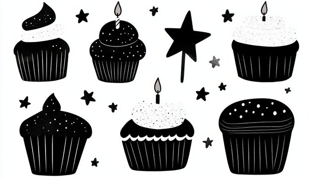 Delicious cupcakes clipart, sweet treats for baking, design, and celebrations delicious