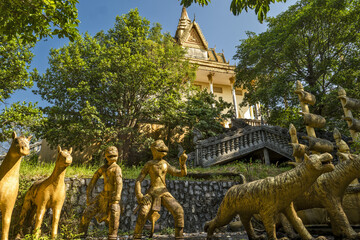 statue of gods at Wat Samathi Pagoda, Kep, Cambodia