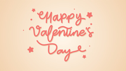 Happy Valentine's Day handwritten calligraphy on background , Flat Modern design , illustration Vector EPS 10