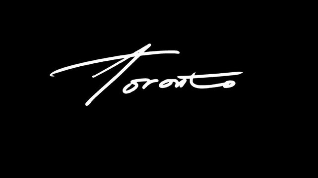 The name of the city Toronto is handwritten. The video is animated frame by frame. Suitable for use as video material or motion graphics.