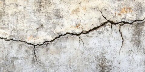 Fototapeta premium Background featuring a weathered concrete wall that displays visible cracks, highlighting its aged character and texture.