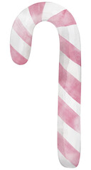 Watercolor Christmas Candy cane illustration, isolated on white background