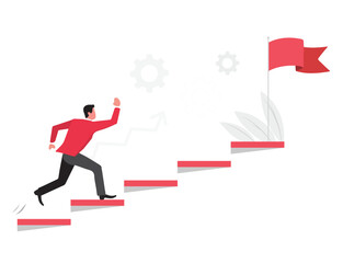 Achievement and Career Growth Concept Illustration.
