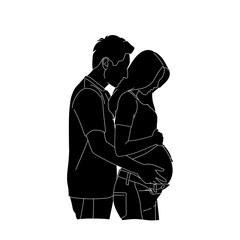 Pregnant couple silhouette