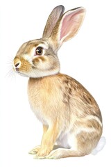 A simple illustration of a rabbit on a white background, great for use in children's books or as a decorative element