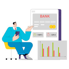 Obraz premium Business man. Flat Vector Illustration