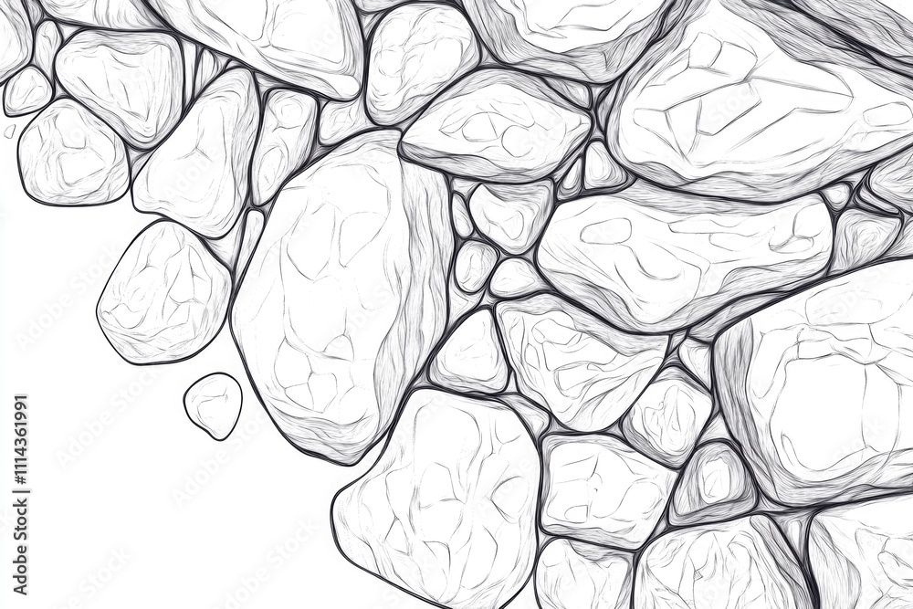 Aufkleber a simple drawing of rocks on a white background, great for use in educational or design projects