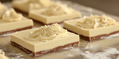 Detail of sweet butter cultured cream bar edges designed specifically for topping cookie dough, sourced from the conditioning machine for optimal texture and flavor.