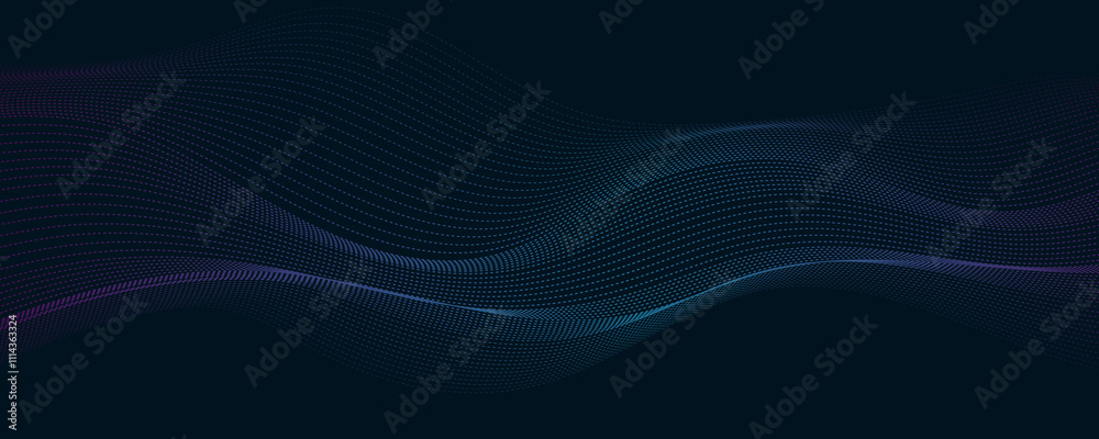 Wall mural abstract tech gradient wave background