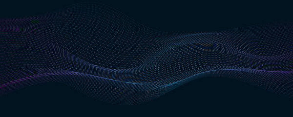 Abstract tech gradient wave background