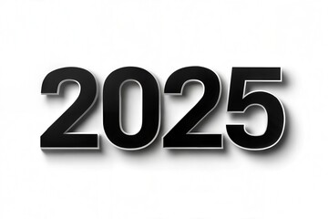 Bold Black 2025 New Year Upcoming Future Date Number