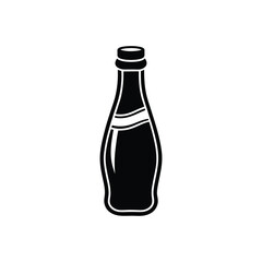 Minimalist Glass Bottle Vector Art Illustration on White Background