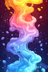 Obraz premium Abstract colorful liquid flowing in space.