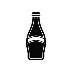 Minimalist Glass Bottle Vector Art Illustration on White Background
