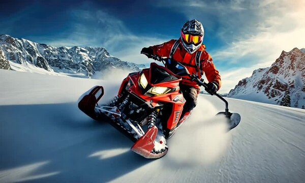 Explore the excitement of snowmobiling through majestic winter landscapes with thrilling speed