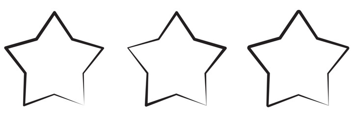 Three stars icon Vector logo outline