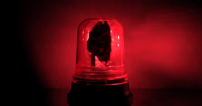 4K - Red emergency flasher