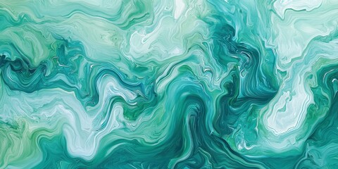 Fototapeta premium A balanced green-blue background with calming shades and a gentle flow of colors.