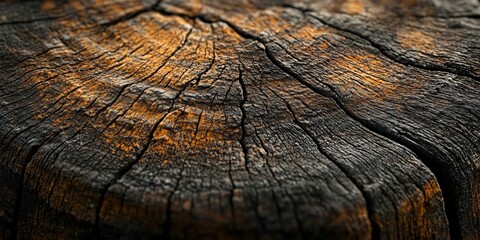 Fototapeta premium Macro shot of an old wooden barrel showcasing detailed textures and weathered patterns