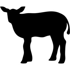 Sacrificial Animal Silhouette. Eid al-Adha Sacrificial Animal. Islamic Sacrifial Animal.