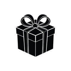 Christmas gift box silhouette icon vector illustration