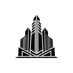 Obraz premium Minimalist Real Estate Logo - Stylish Black and White Building Vector Design