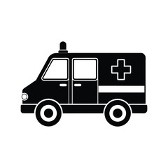 Ambulance Icon Silhouette - Minimalist Vector Design for Medical Themes