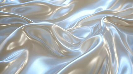 Obraz premium Abstract Background, White Satin Fabric with Smooth Curves and Folds