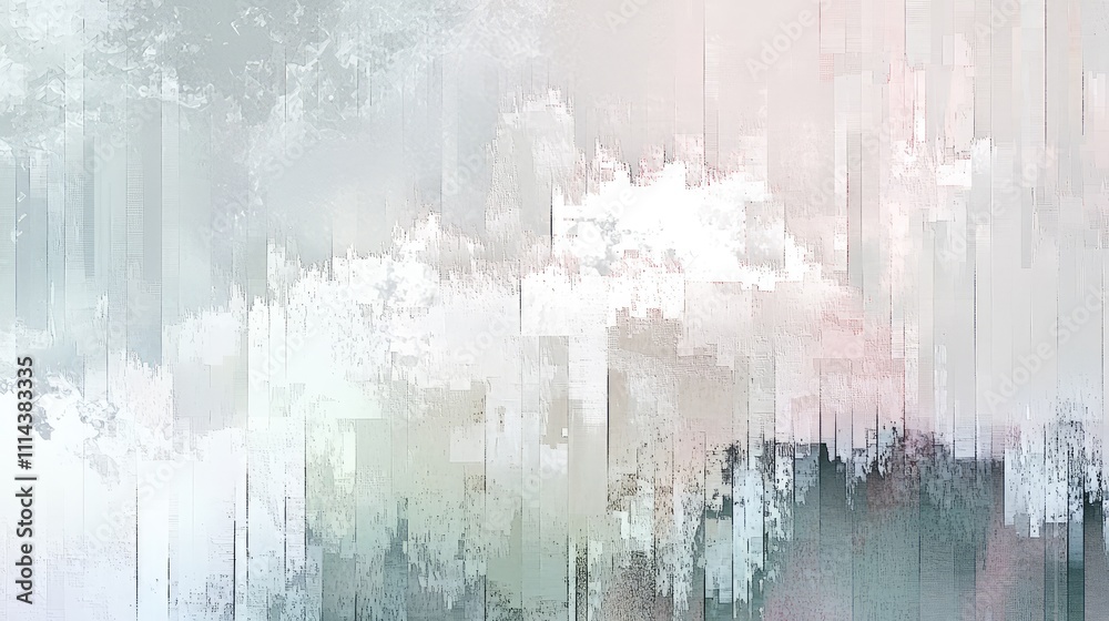 Fototapete a soft, muted abstract pixel collage with subtle pixelation effects, creating a calming, textured vi