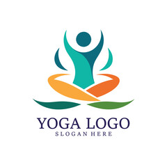 Yoga Logo template design. Human pose icon.