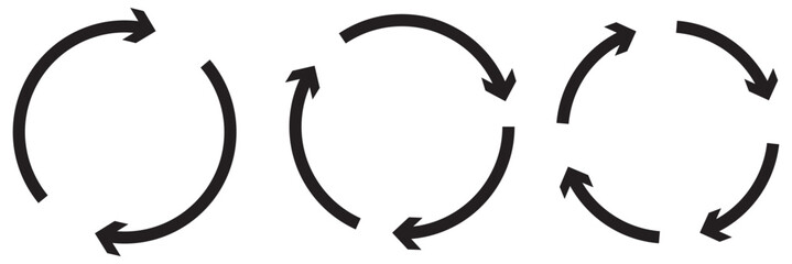 Circle arrow icon set, reload, refresh, loading, recycle, repeat symbols eps 10