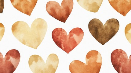 Obraz premium A collection of watercolor hearts on a white background, perfect for romantic or celebratory occasions