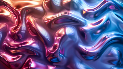 Obraz premium Abstract Background with Metallic Glossy Waves and Gradient Colors