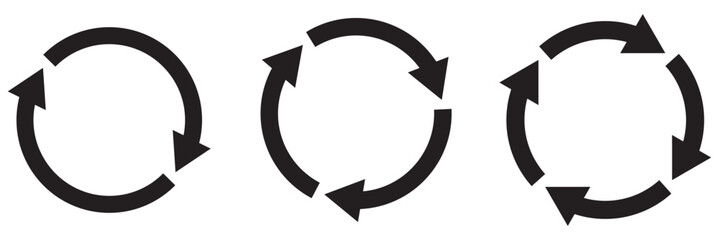 Circle arrow vector, icon set. Flat style icon recycle arrow symbol web graphic design. Rotation arrows icons. Vector illustration eps 10