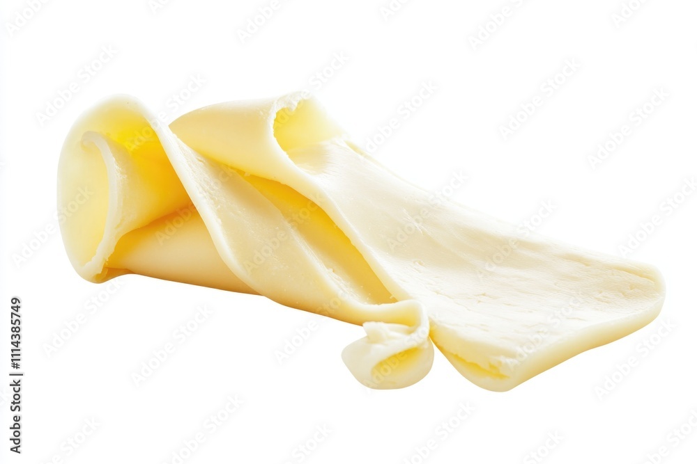 Poster a single peeled banana sits on a white background, ideal for food-related or minimalist design conce