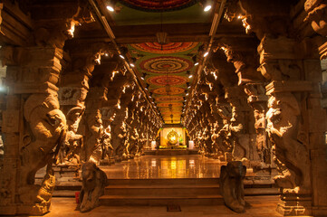 Meenakshi Temple, one of the biggest and oldest temple, Madurai, India.