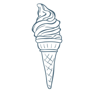 recommend clip art: Line Art Illustration of Ice Cream. Vector Graphic.