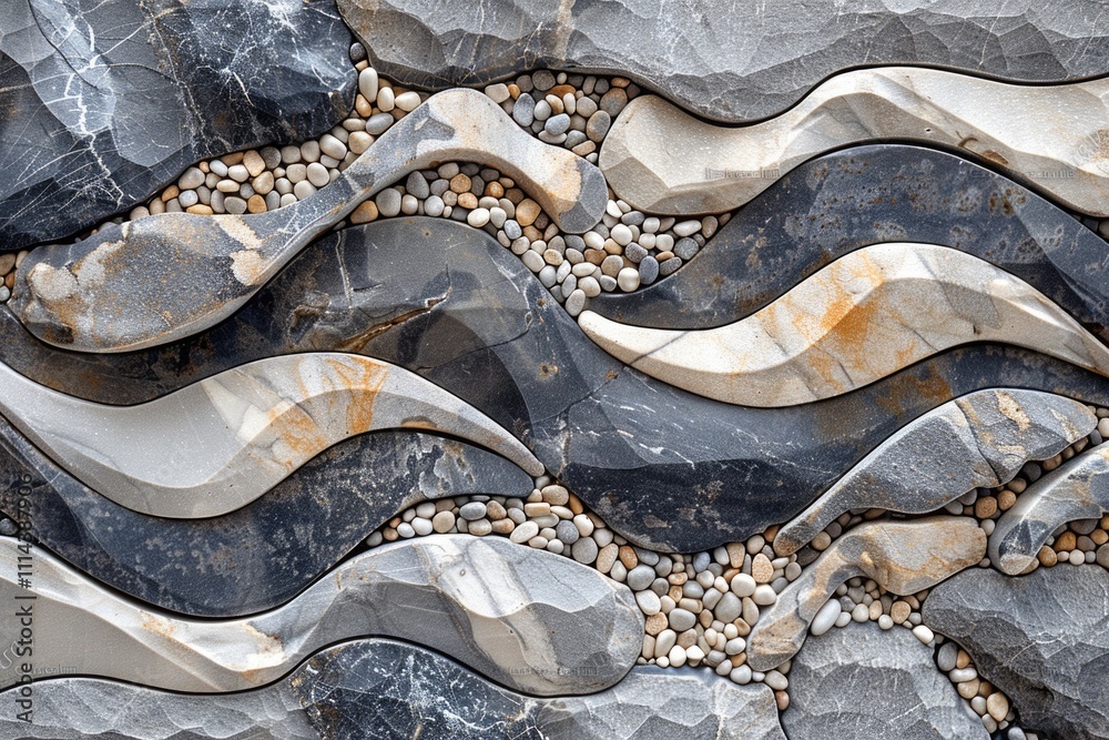 Poster a close-up shot of some colorful rocks and pebbbles, great for use in nature or decorative designs