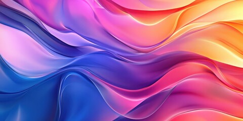 Obraz premium Abstract Colorful Waves Digital Art: Vibrant Hues and Fluid Forms