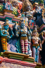 Fototapeta premium Details of Meenakshi Temple, One of the biggest and oldest temple in Madurai, India.