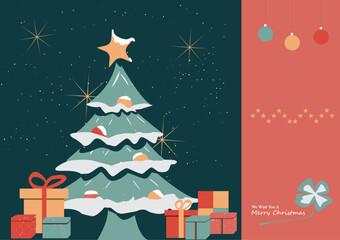 Fototapeta premium Christmas for greeting card, party invitation card, website banner, social media banner, marketing material.