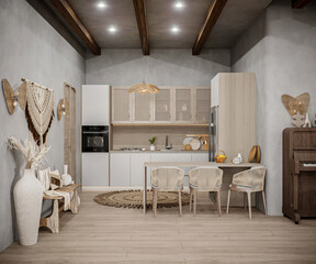 My first private vacation basement and pool area were designed with a special bohemian style.